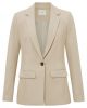 Yaya cotton scuba slim fit blazer beige