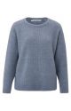 Yaya l/s ribbed sweater r-neck wind blue