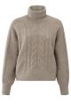 YAYA turtle neck cable sweater ls moon rock drak s