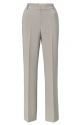 YAYA woven wide trousers elastic band dark sand