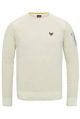 PME Legend long sleeve r-neck cotton rib bone whit