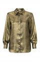 YAYA metallic button down blouse dark gold