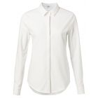 Yaya cotton blend shirt concealed closure white