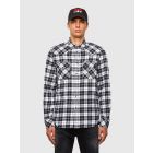 Diesel s-east-long -chk overhemd vapourous gray