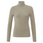 Yaya fine rib stitch sweater pure cashmere brown