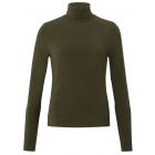 Yaya turtleneck sweater with button army green