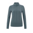 Yaya l/s rib high neckline sweater stormy blue