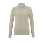 Yaya l/s rib high neckline sweater beige