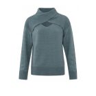 Yaya l/s open neckline sweater stormy blue