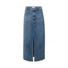 YAYA denim maxi skirt w. slit blue denim