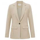 Yaya cotton scuba slim fit blazer beige