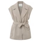 Yaya wool mix sleeveles jacket cashmere brown