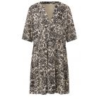 Yaya printed v-neck dress pumice stone sand dessin