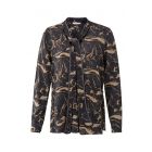 Yaya aop neck tie top l/s phantom