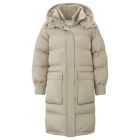 Yaya long puffer coat knit detail cashmere brown