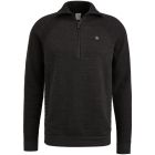 Cast Iron half zip collar cotton plated jet black