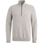 Cast iron half zip collar cotton mix silver birch