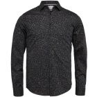 Cast Iron l/s shirt print on poplin stretch black