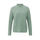 Yaya sweater turtleneck l/s ribbed details green