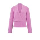 Yaya cropped wrap sweater wide sleeves sis pink