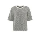 Yaya jacquard knitted t-shirt chalk white dessin