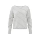 Yaya diagonal boucle stripe sweater ls dove gray