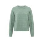 Yaya sweater with rib detail green