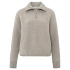 Yaya boucle sweater with rib details dove gray