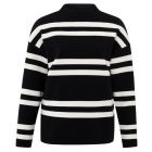 Yaya block stripe sweater high neckline black