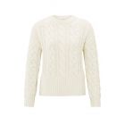 YAYA cable sweater with rib off white