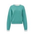 YAYA sweater contrast color inside lagoon blue