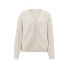 YAYA  fluffy rib bolero ls off white melange