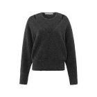 YAYA soft v-neck sweater with top loose fit anthra