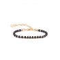 Pig & hen brontide armband 4mm black agate | gold