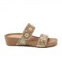 Lazamani Beige Mules two Straps Beads Wedge