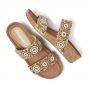 Lazamani Beige Mules two Straps Beads Wedge