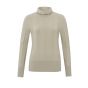 Yaya l/s rib high neckline sweater beige