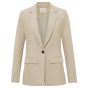 Yaya cotton scuba slim fit blazer beige