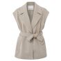 Yaya wool mix sleeveles jacket cashmere brown