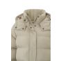 Yaya long puffer coat knit detail cashmere brown