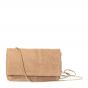 Yaya suede mini bag with chain sand