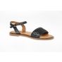 Pitt Santorini vlechtband Slipper Zwart