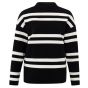 Yaya block stripe sweater high neckline black