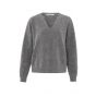 YAYA sweater with round v-neck formal gray