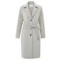 Yaya long wool mix coat faux leather sleeves gray