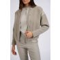 Yaya knitted bomber jacket nubuck detail dove gray