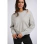 Yaya deep v-neck sweater with top grey