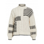 Object objruby re l/s knit pullover white sand