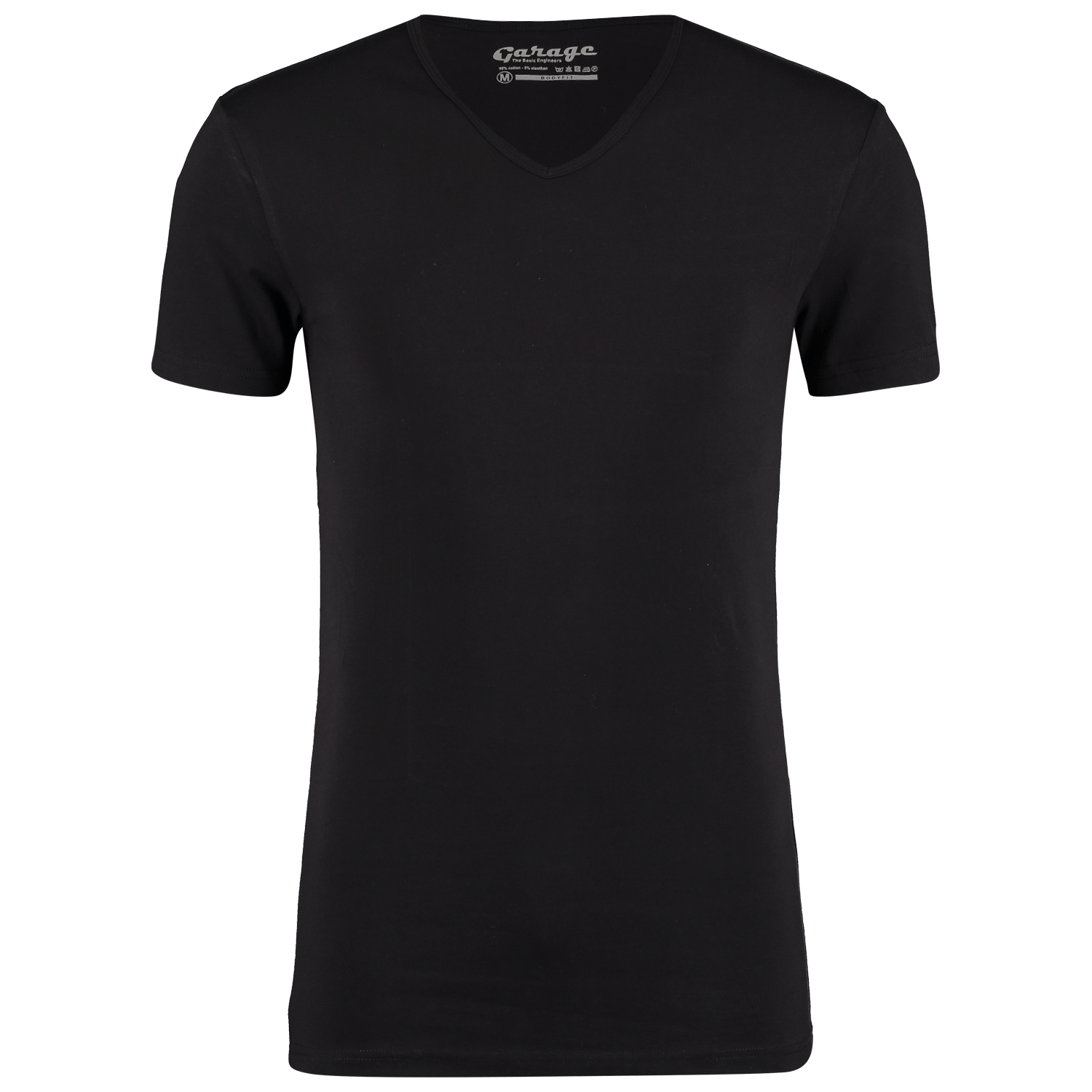 Garage tshirt v-neck body fit s/sl zwart