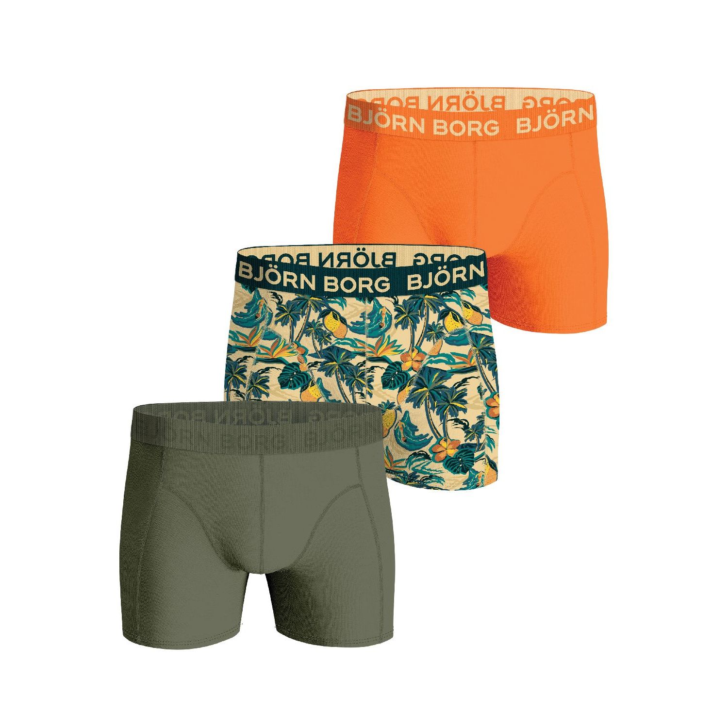 Bjorn Borg cotton stretch boxer 3p oranje groen